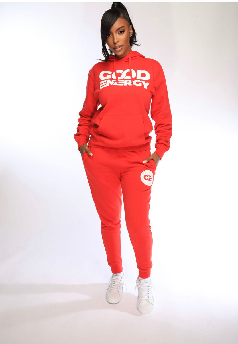 Red GE 2.0 Hoodie Jogger Sets Good Energy Lifestyle